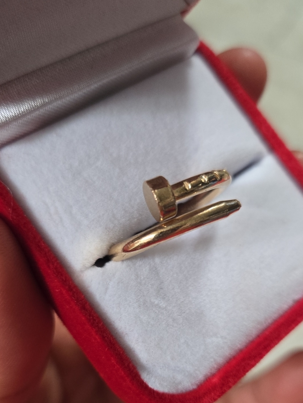 Minimalist Gold Nail-Shape Adjustable Ring - Women Jewelry